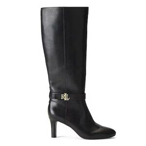 NWB Ralph Lauren Ardington Calfskin Leather Boots Size 6B Black